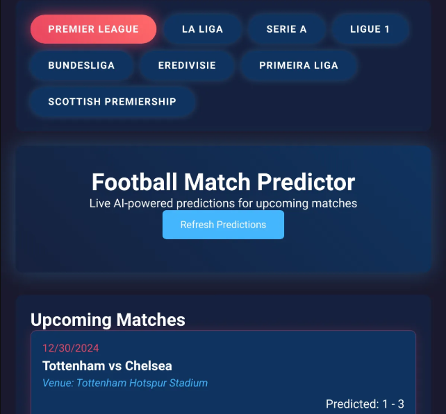 Football match predictor