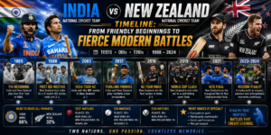 India National Cricket Team vs New Zealand National Cricket Team timeline
