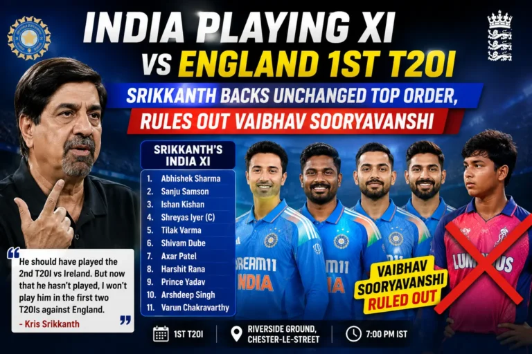 Kris Srikkanth Explains Why Vaibhav Sooryavanshi Should Not Debut in India vs England 1st T20I