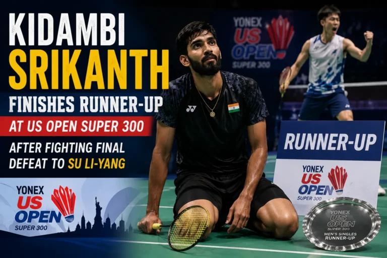Kidambi Srikanth Finishes Runner-Up at US Open Super 300 After Fighting Final Defeat to Su Li-yang Kidambi Srikanth Finishes Runner-Up at US Open Super 300 After Fighting Final Defeat to Su Li-yang