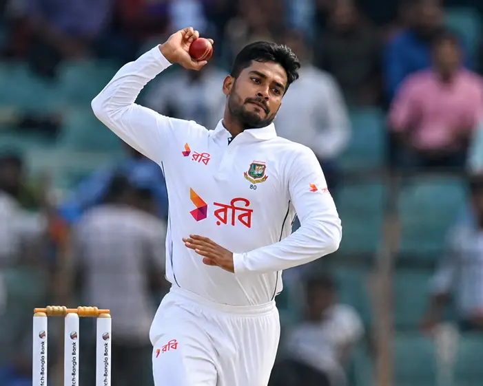 Mehidy Hasan Miraz bowling off spin Test match