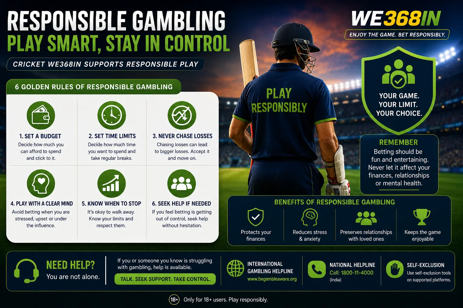 Cricket We368in : Responsible gambling tips with bankroll management illustration