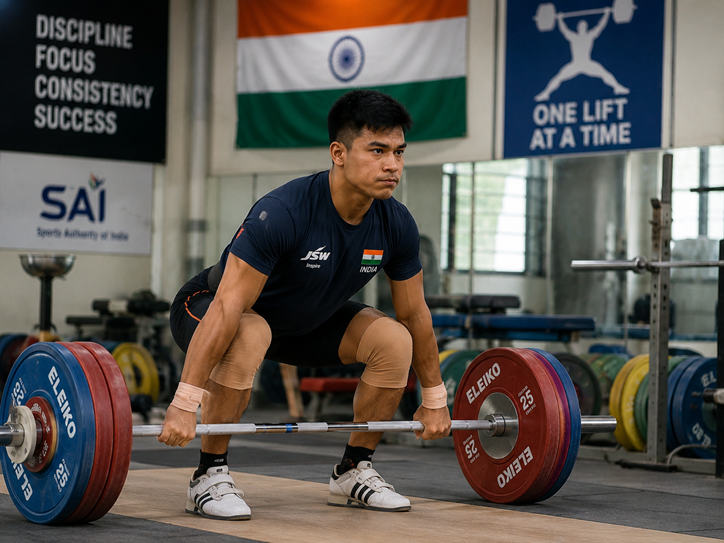 Rishikanta Singh training for international weightlifting competitions