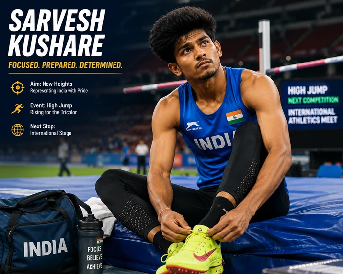 Sarvesh Kushare preparing for an international athletics competition