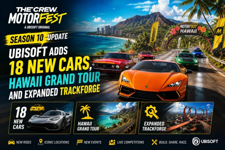 The Crew Motorfest Season 10 Update: Ubisoft Adds 18 New Cars, Hawaii Grand Tour and Expanded TrackForge The Crew Motorfest Season 10 showcasing new Lamborghini Fenomeno, Alpine cars and Hawaii Grand Tour update