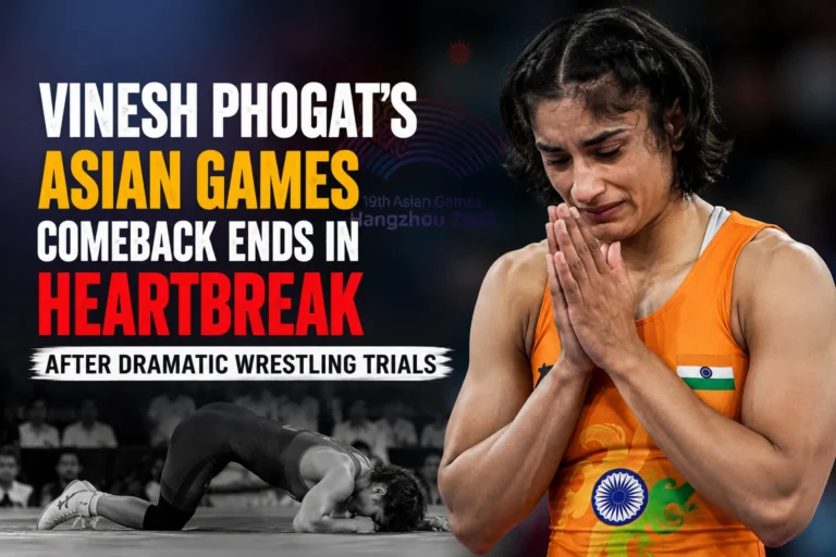Vinesh Phogat’s Asian Games Comeback Ends in Heartbreak After Dramatic Wrestling Trials Vinesh Phogat competing during the Asian Games wrestling selection trials in New Delhi
