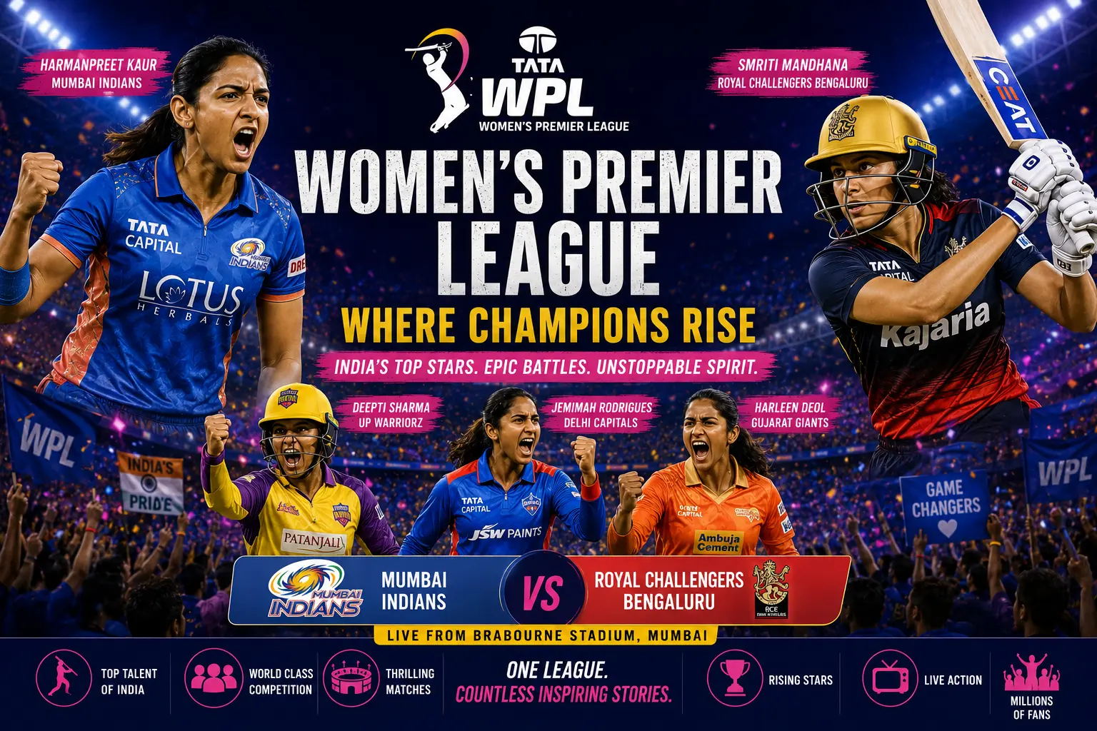 Women’s Premier League match showcasing India’s top women cricketers