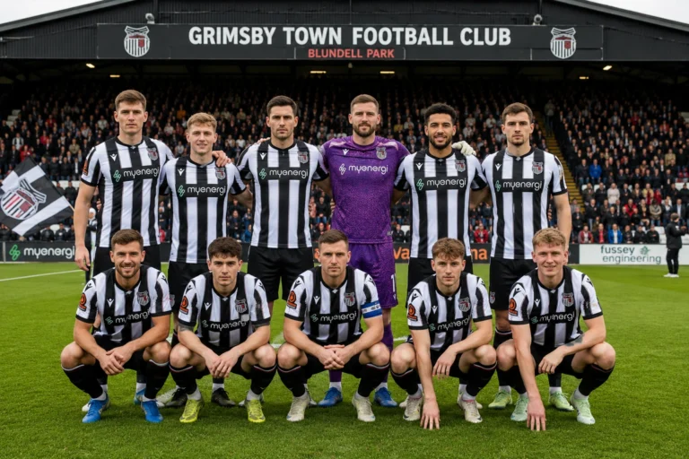 Grimsby Town Football Club – Fixtures, Team Info and Top Players Grimsby Town Football Club players before an English Football League match