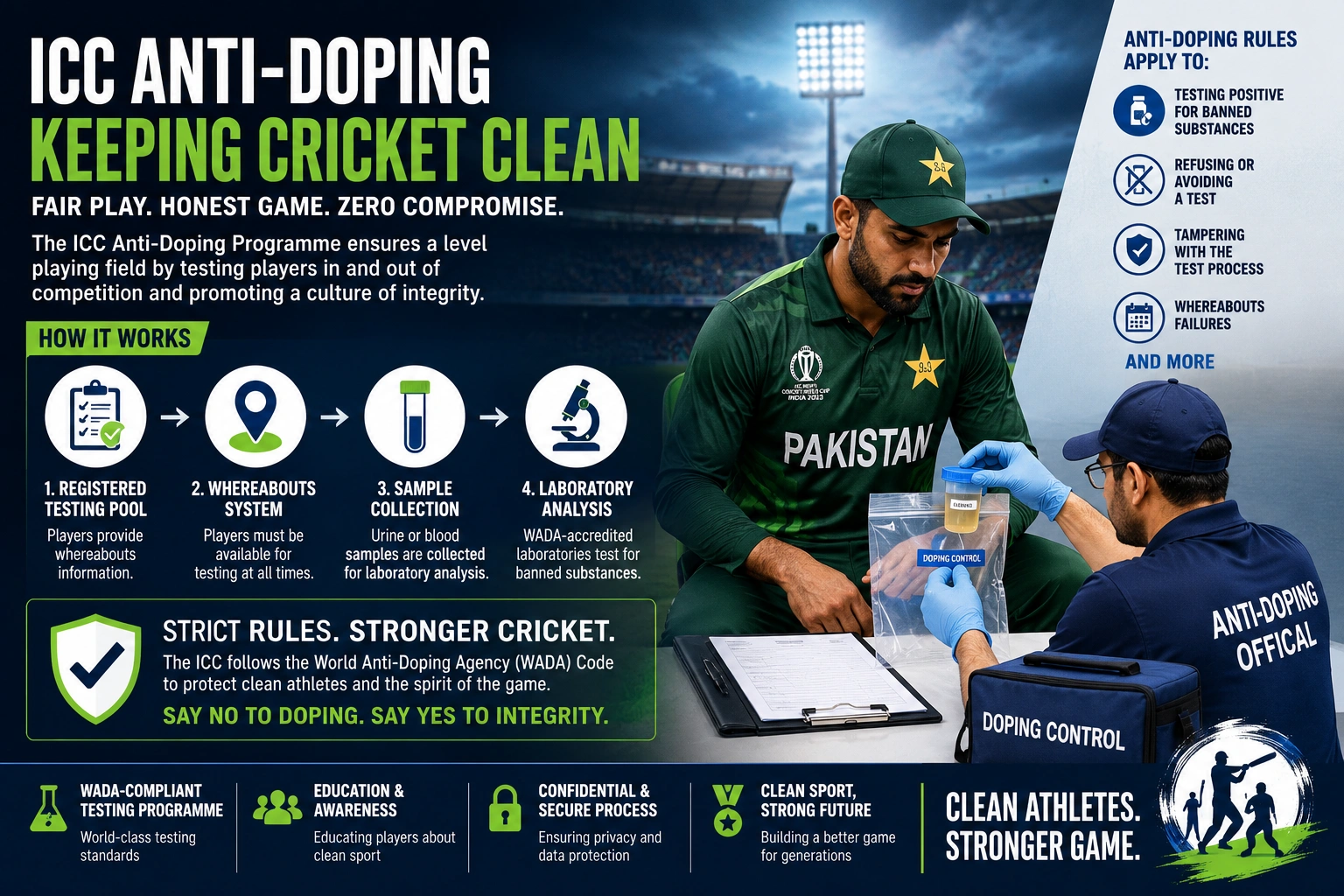 ICC anti-doping testing process in international cricket
