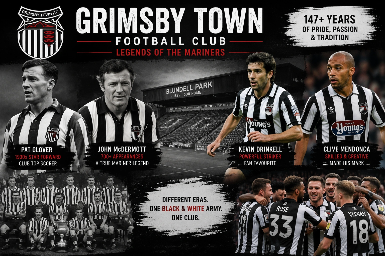 Legendary Grimsby Town players representing the Mariners through history
