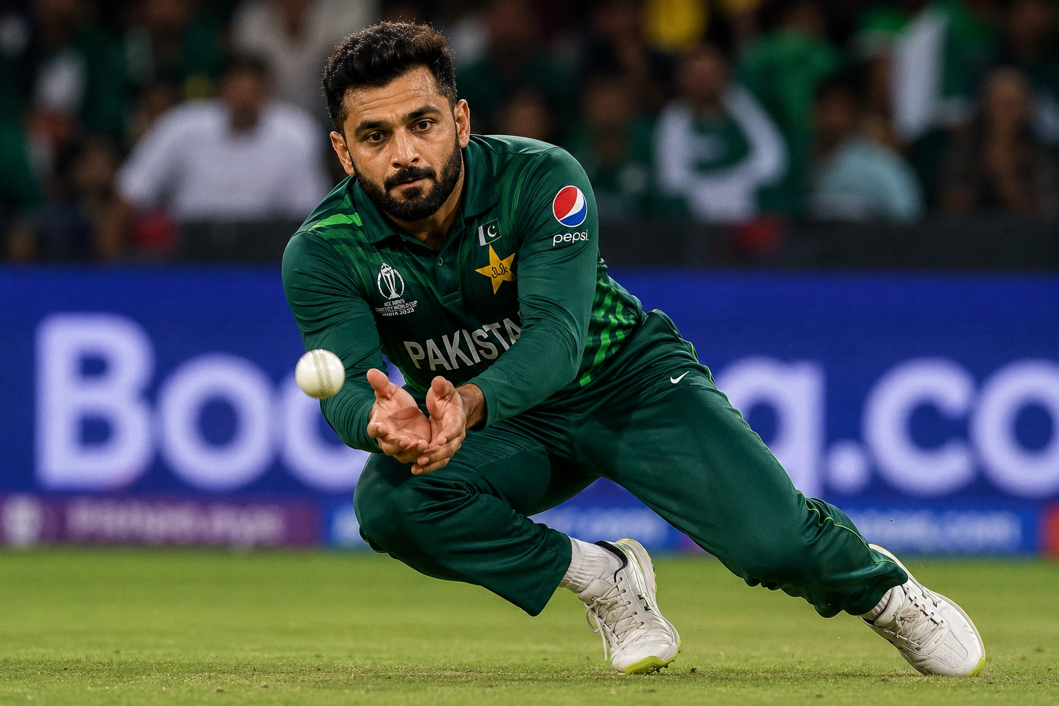 Mohammad Nawaz fielding for Pakistan during an ICC tournament