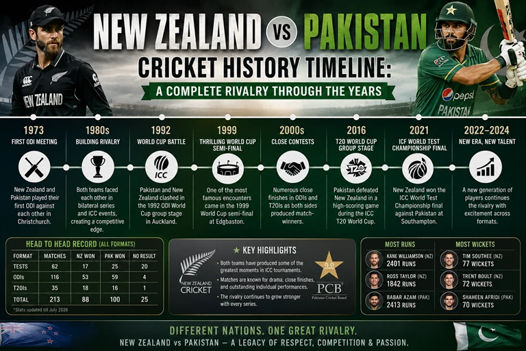 New Zealand vs Pakistan Cricket History Timeline: A Complete Rivalry Through the Years New Zealand vs Pakistan Cricket History Timeline A Complete Rivalry Through the Years