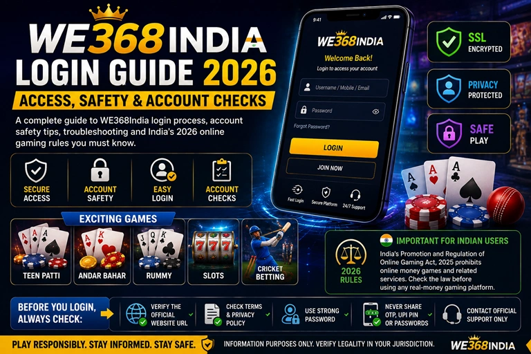 WE368India Login Guide 2026: Access, Safety & Account Checks WE368India login page and website verification guide