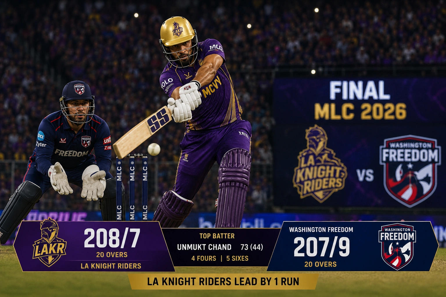 Washington Freedom bowling in MLC 2026 Final